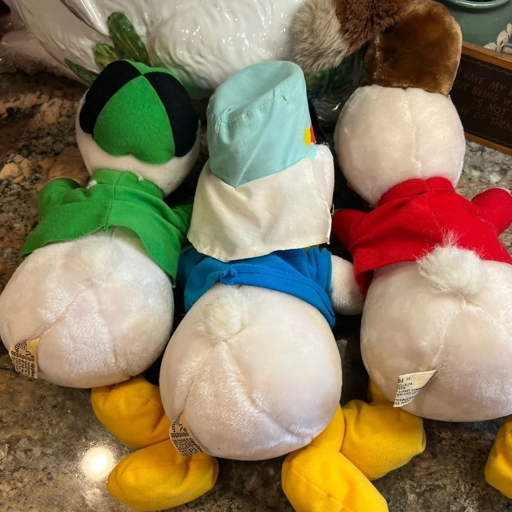 Vintage Disney Huey Dewey and Louie Donald Ducks Stuffed Plush Toys Animals 3